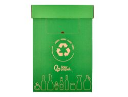 Contenedor papelera reciclaje liderpapel carton reciclado para vidrio 450x350x650 mm 70 litros verde