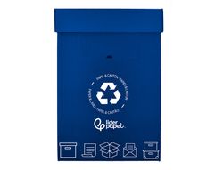 Contenedor papelera reciclaje liderpapel carton reciclado para papel y carton 450x350x650 mm 70 litros azul