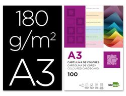 Cartulina Liderpapel A3 180G/M2 Negro Paquete de 100