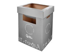 Contenedor papelera reciclaje liderpapel carton reciclado para restos no reciclables 70 litros 450x350x650 mm gris