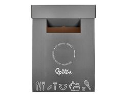 Contenedor papelera reciclaje liderpapel carton reciclado para restos no reciclables 70 litros 450x350x650 mm gris
