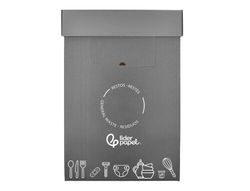 Contenedor papelera reciclaje liderpapel carton reciclado para restos no reciclables 70 litros 450x350x650 mm gris