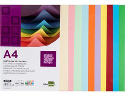 Cartulina Liderpapel A4 180G/M2 10 Colores Surtidos Paquete de 100