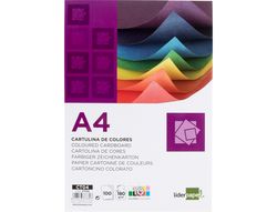 Cartulina Liderpapel A4 180G/M2 10 Colores Surtidos Paquete de 100