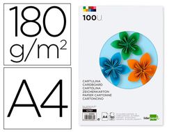 Cartulina liderpapel a4 180g/m2 25 colores surtidos paquete de 100 hojas