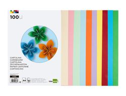 Cartulina liderpapel a4 180g/m2 25 colores surtidos paquete de 100 hojas