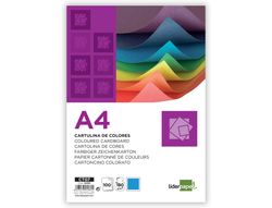 Cartulina Liderpapel A4 180G/M2 Azul Paquete de 100