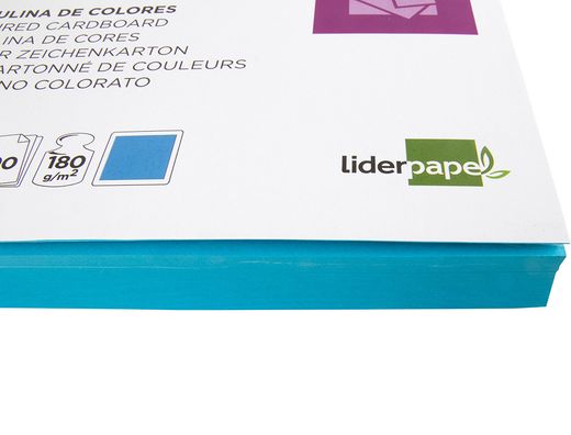 Cartulina Liderpapel A4 180G/M2 Azul Paquete de 100