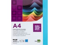 Cartulina Liderpapel A4 180G/M2 Azul Paquete de 100