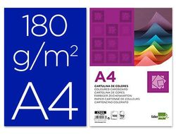 Cartulina Liderpapel A4 180G/M2 Azul Ultramar Paquete de 100