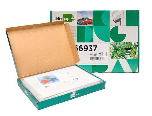 Cartulina liderpapel a4 180g/m2 blanco paquete de 25+5 hojas
