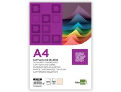 Cartulina Liderpapel A4 180G/M2 Crema Paquete de 100