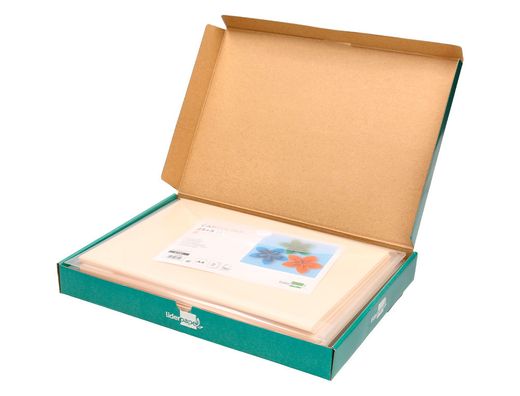 Cartulina liderpapel a4 180g/m2 crema paquete de 25+5 hojas