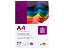 Cartulina Liderpapel A4 180G/M2 Lila Paquete de 100