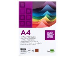Cartulina Liderpapel A4 180G/M2 Marron Paquete de 100