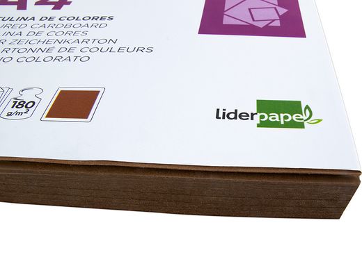 Cartulina Liderpapel A4 180G/M2 Marron Paquete de 100