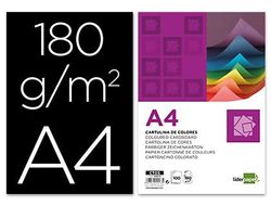 Cartulina Liderpapel A4 180G/M2 Negro Paquete de 100