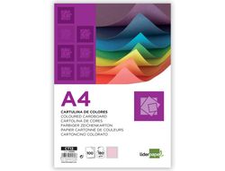 Cartulina Liderpapel A4 180G/M2 Rosa Paquete de 100