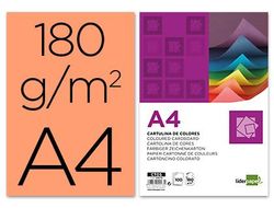 Cartulina Liderpapel A4 180G/M2 Salmon Paquete de 100