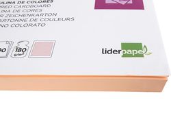 Cartulina Liderpapel A4 180G/M2 Salmon Paquete de 100