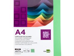 Cartulina Liderpapel A4 180G/M2 Verde Billar Paquete de 100