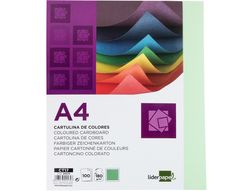 Cartulina Liderpapel A4 180G/M2 Verde Paquete de 100