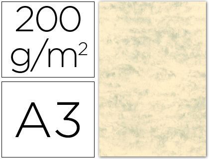 Cartulina Marmoleada Din A3 200 Gr. Gris Paquete de 100 H
