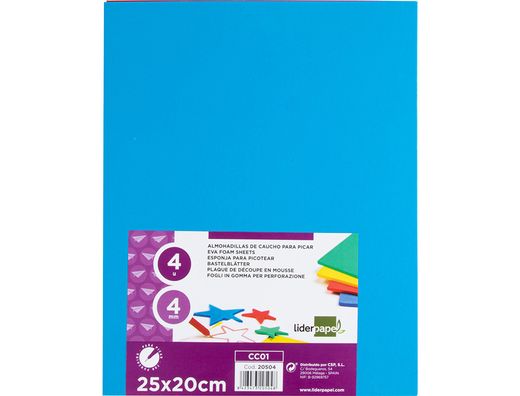 Caucho Color Plancha 25X20Cm -Bolsa de Cuatro