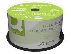 Cd-R Q-Connect con Superficie 100% Imprimible para Inkjet Capacidad 700Mb Duracion 80Minvelocidad 52X Bote de 50 Unid
