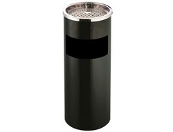 Cenicero Papelera Metalico Q-Connect Negro -61,5X25 cm con Recogecolillas