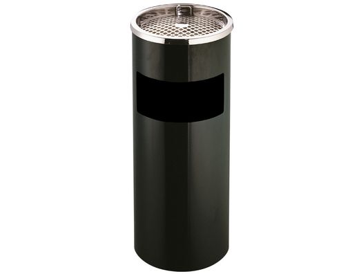 Cenicero Papelera Metalico Q-Connect Negro -61,5X25 cm con Recogecolillas