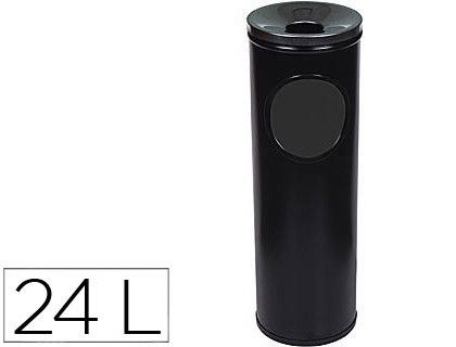 Cenicero Papelera Redondo 401 Negro -Metalico -Medida 66X21.5 Cm