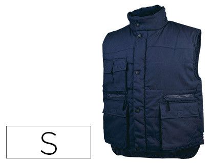 Chaleco Deltaplus Multibolsillos con Cremallera Cintura Elastica Color Azul Naranja Talla S