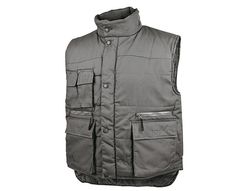 Chaleco Deltaplus Multibolsillos con Cremallera Cintura Elastica Protege Riñones Gris Verde Talla S