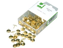 Chinchetas Q-Connect Doradas -Caja de 120 Unidades