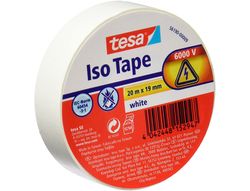Cinta adhesiva aislante tesa 20 mt x 19 mm color blanco