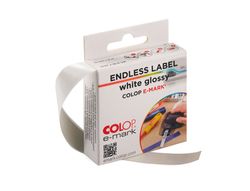 Cinta adhesiva colop polipropileno blanco brillo para impresora e-mark