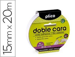 Cinta Adhesiva Plico Doble Cara 15Mm X 20Mt