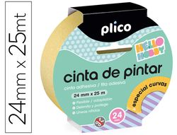 Cinta adhesiva plico para pintor especial curvas 25 mt x 24 mm