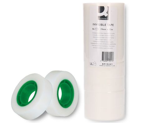 Cinta Adhesiva Q-Connect 33 Mt X 19 mm Invisible Caja de 8 Unidades