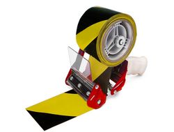 Cinta Adhesiva Q-Connect de Seguridad Amarilla y Negra 20 Mt X 48 Mm