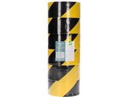 Cinta Adhesiva Q-Connect de Seguridad Amarilla y Negra 20 Mt X 48 Mm