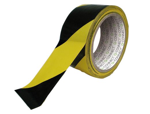 Cinta Adhesiva Q-Connect de Seguridad Amarilla y Negra 20 Mt X 48 Mm
