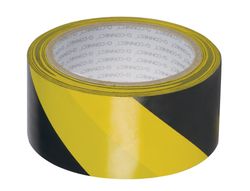 Cinta Adhesiva Q-Connect de Seguridad Amarilla y Negra 20 Mt X 48 Mm