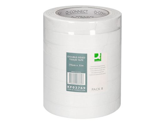 Cinta adhesiva q-connect doble cara 33 mt x 19 mm