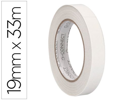 Cinta adhesiva q-connect doble cara 33 mt x 19 mm