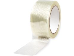 Cinta adhesiva q-connect monofilamentos transparente 50 mt x 50 mm para embalaje