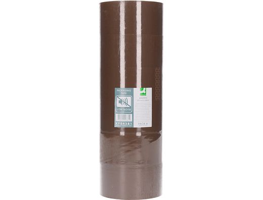 Cinta Adhesiva Q-Connect Polipropileno Havana 66 Mt X 50 mm -Para Embalaje Bajo Ruido