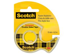 Cinta Adhesiva Scotch 136-D Dos Caras 6,3 Mt X 12 mm en Portarrollo