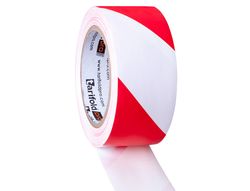 Cinta adhesiva tarifold seguridad para marcaje y señalizacion de suelo 33 mt x 50 mm color blanco/rojo